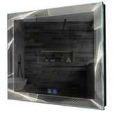 Specchio LED Quadrato | Pulsanti touch | Funzione anti-appannamento | Luce bianca neutra - Reyze Serie Simetria Modello 2